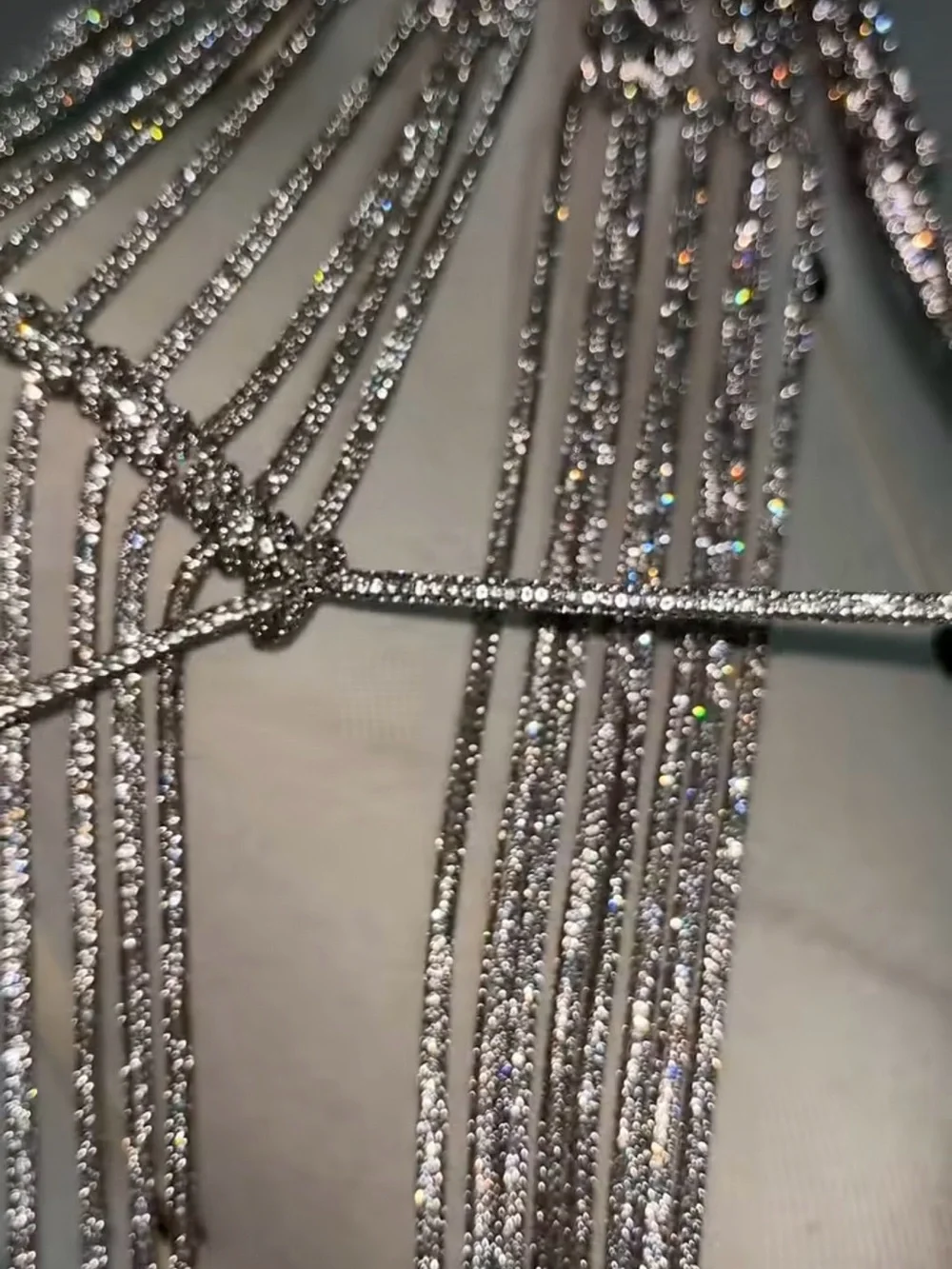 Crystal Fringe Statement Collar Cape - Silver Sparkly Stunning!